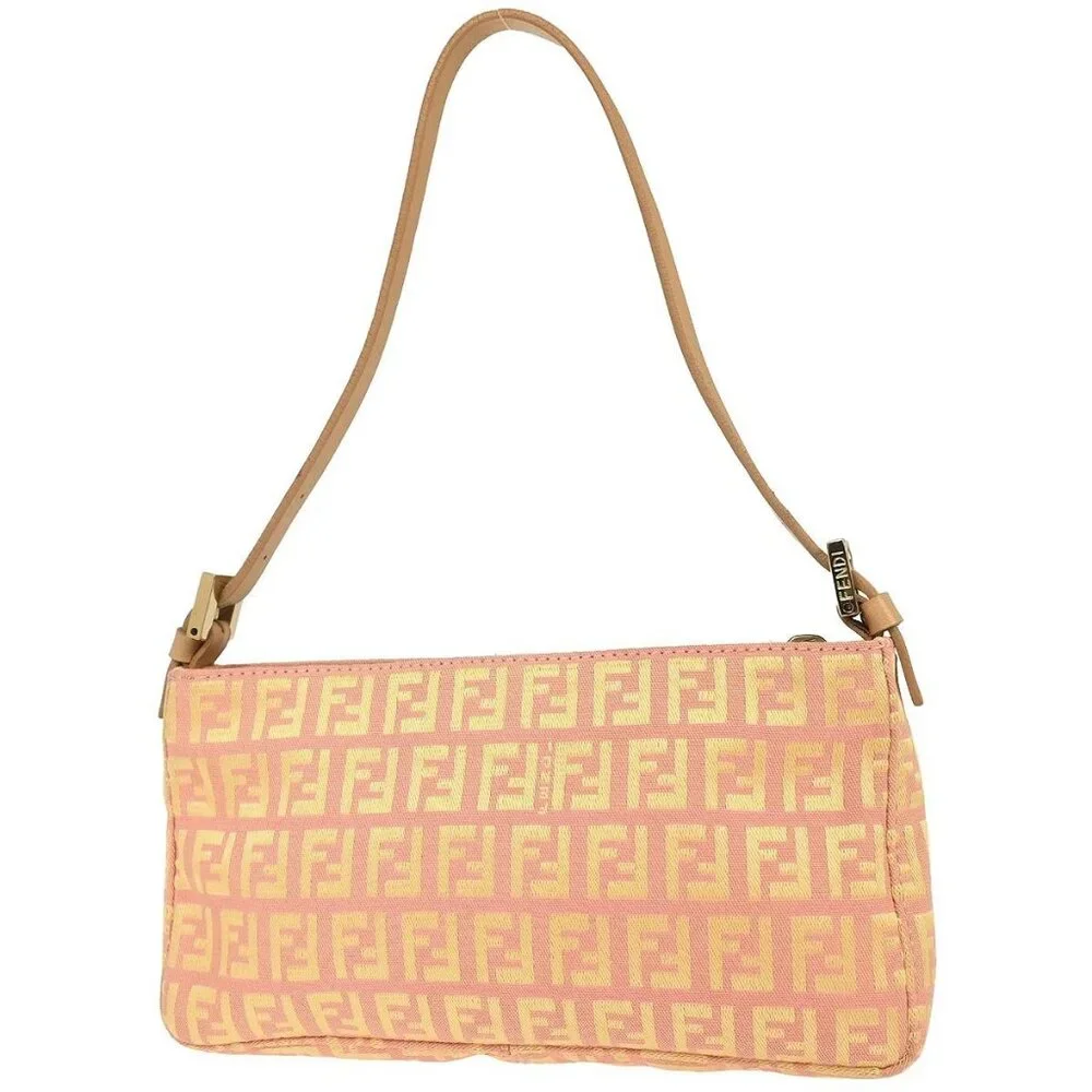 Fendi Pink Canvas Zucchino Handbag 8BR041-028 136126 - Picture 12 of 15